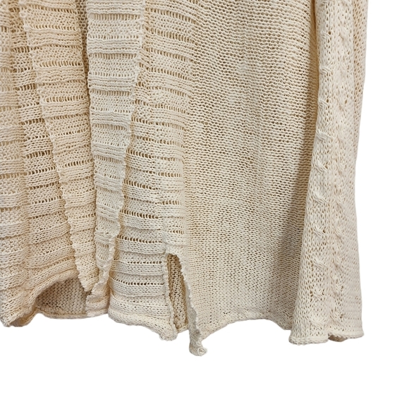 Crea Concepts Women's Cutout Neckline Knitted Open Cardigan Sweater- S - Picture 5 of 8